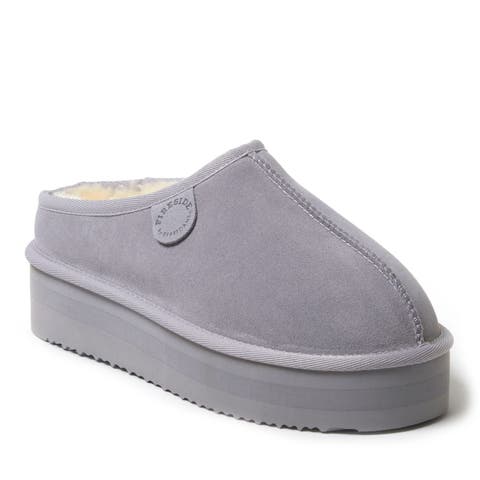 Fireside Queenstown Genuine Shearling Platform Clog Slipper (Women)