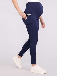 MOTHERHOOD MATERNITY Over the Belly Side Pocket Active Maternity Leggings