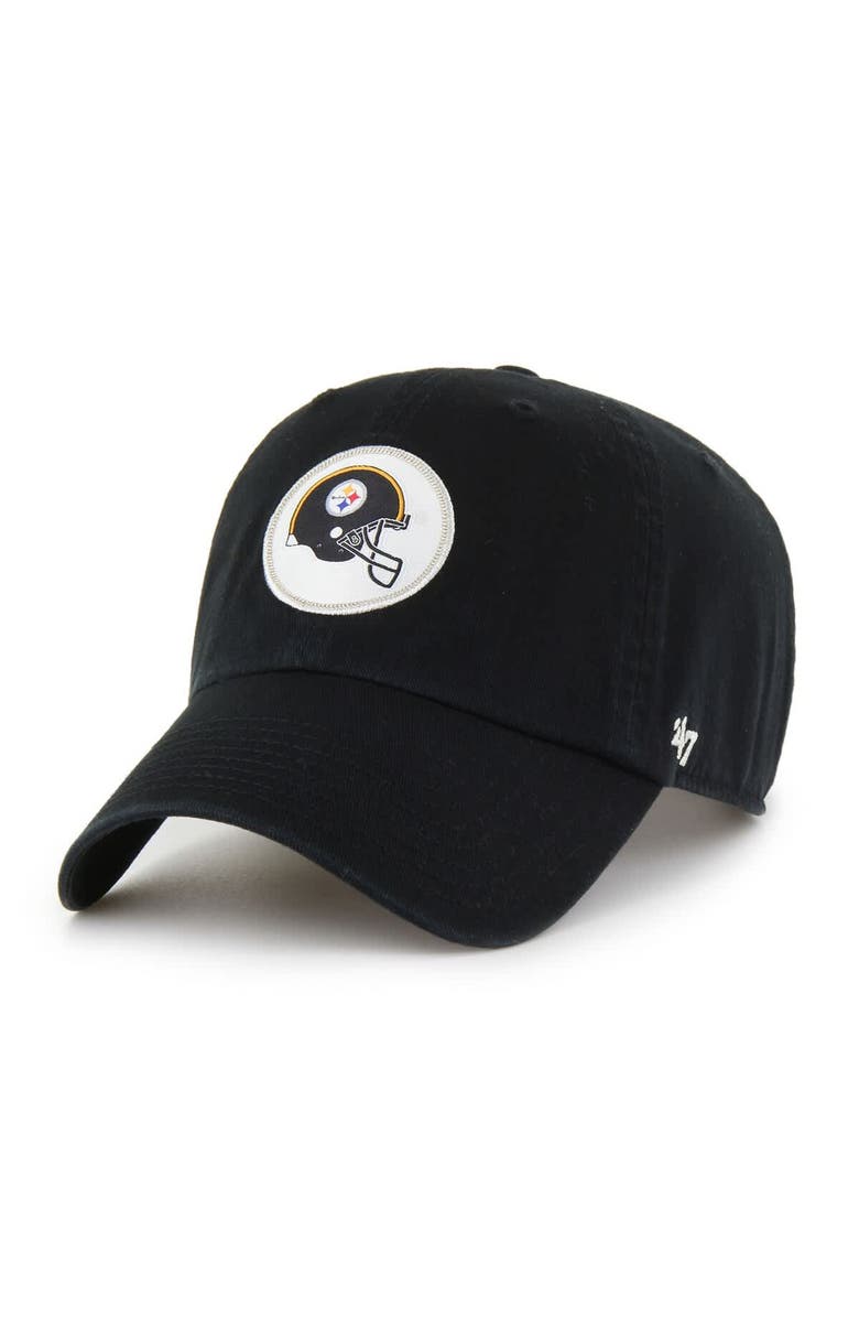 '47 Men's '47 Black Pittsburgh Steelers Hard Hat Clean Up Adjustable Hat, Main, color, Black