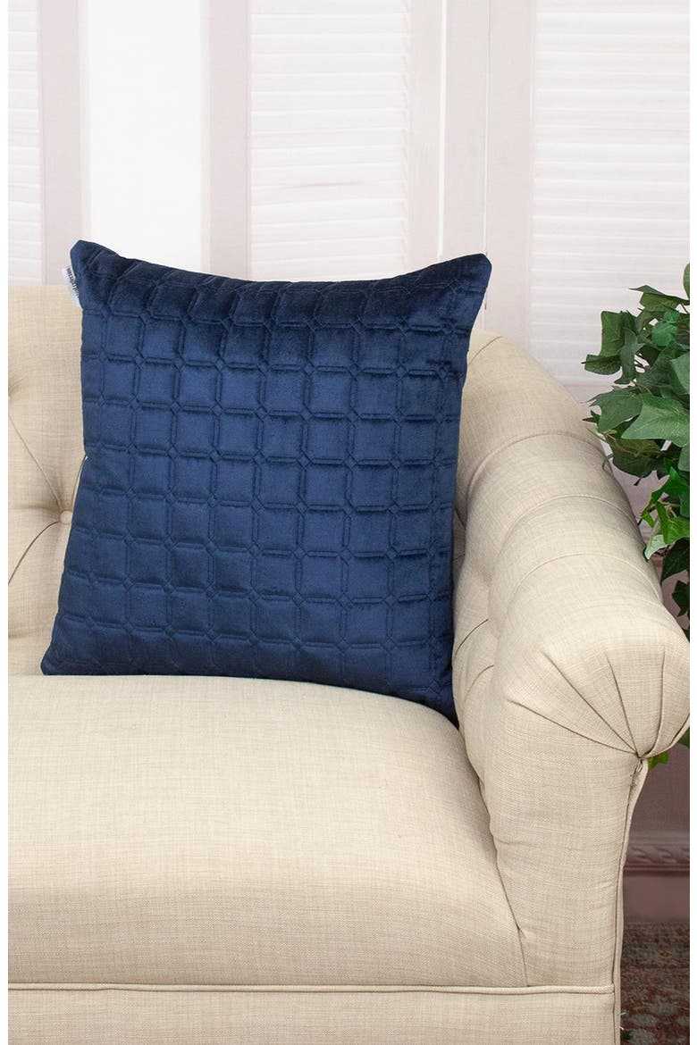 Marrisa Velvet Throw Pillow, Alternate, color, BLUE/ NAVY