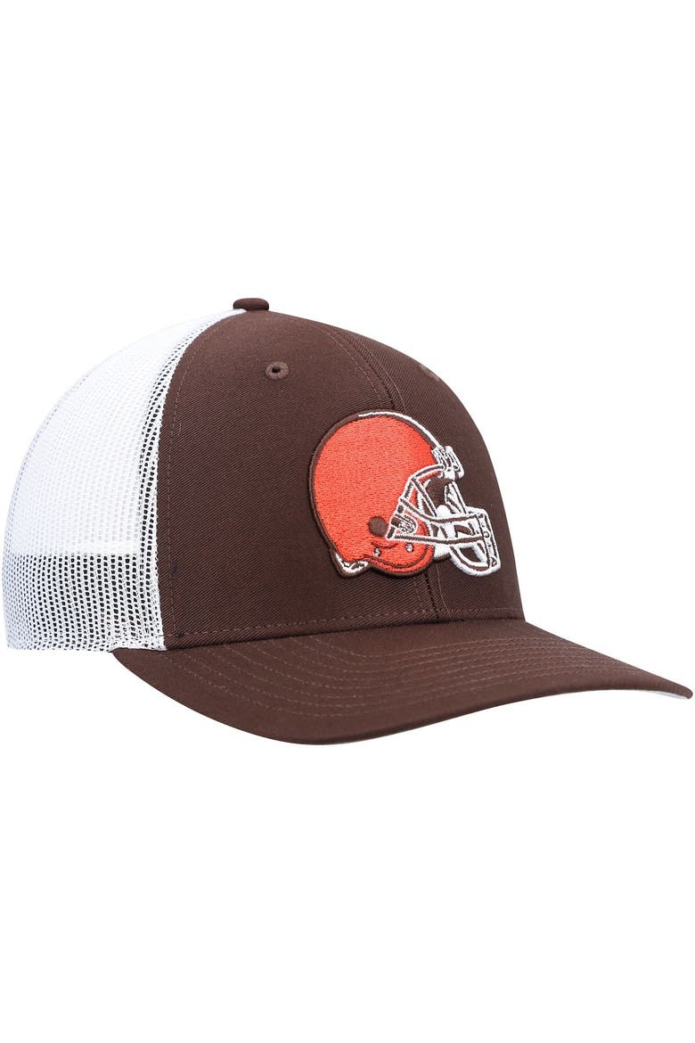 Men's '47 Brown/White Cleveland Browns Trucker Snapback Hat, Alternate, color, Brown