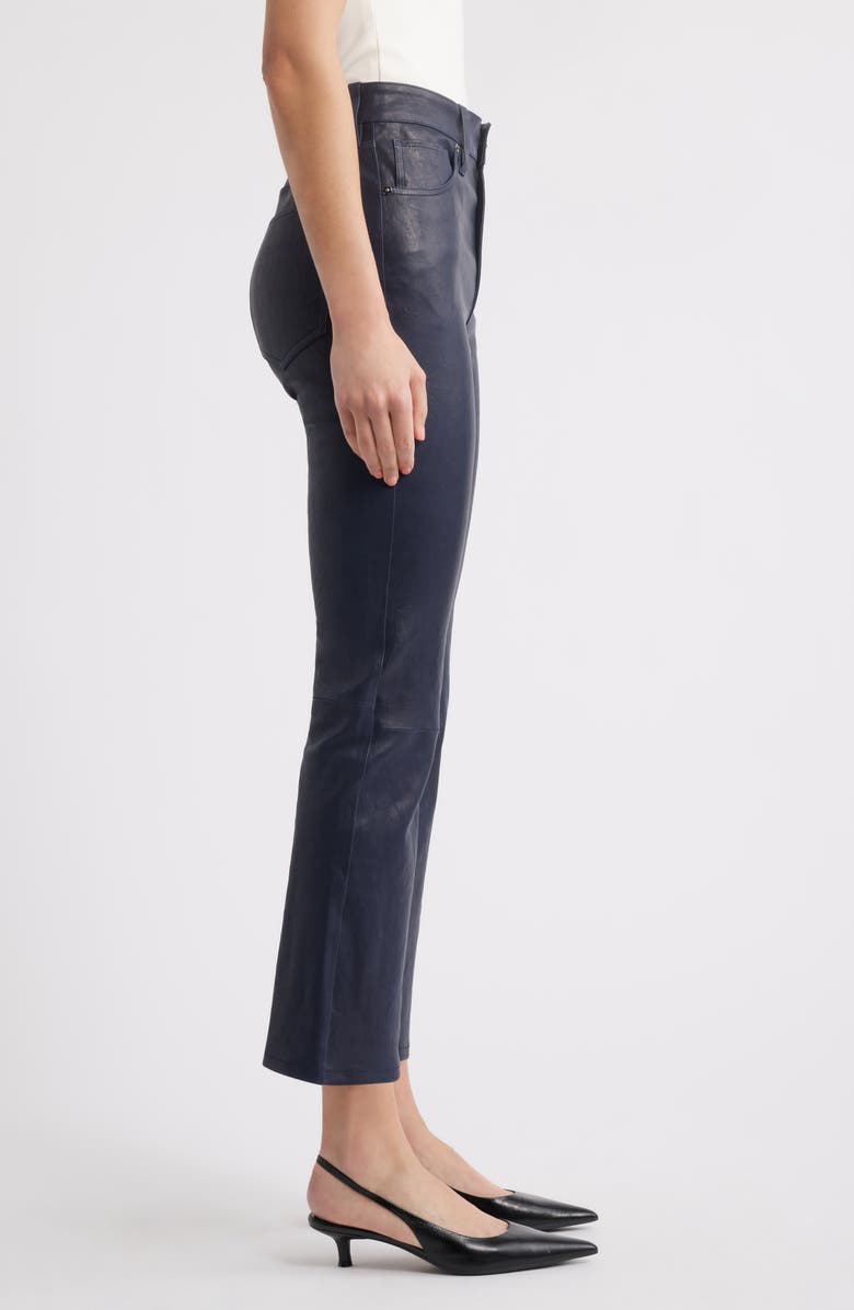 FRAME Le Reboot Crop Leather Pants, Alternate, color, Dark Indigo