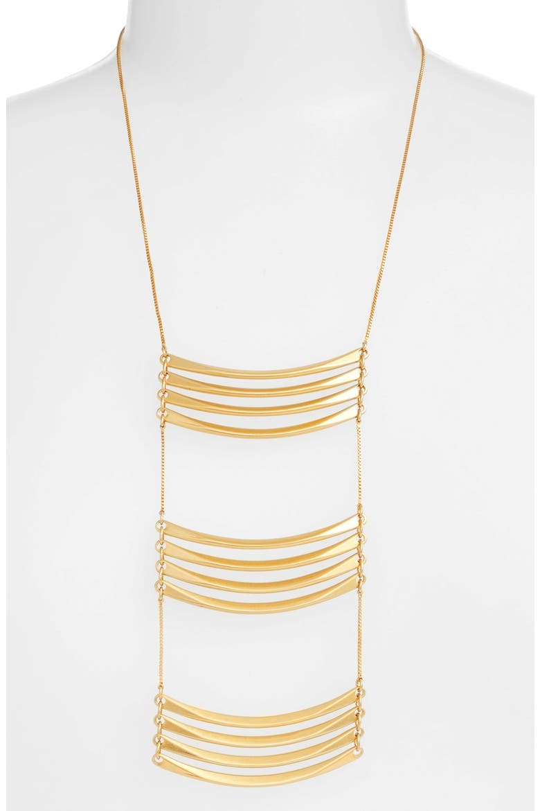 Golden Crossing Necklace, Main, color, VINTAGE GOLD