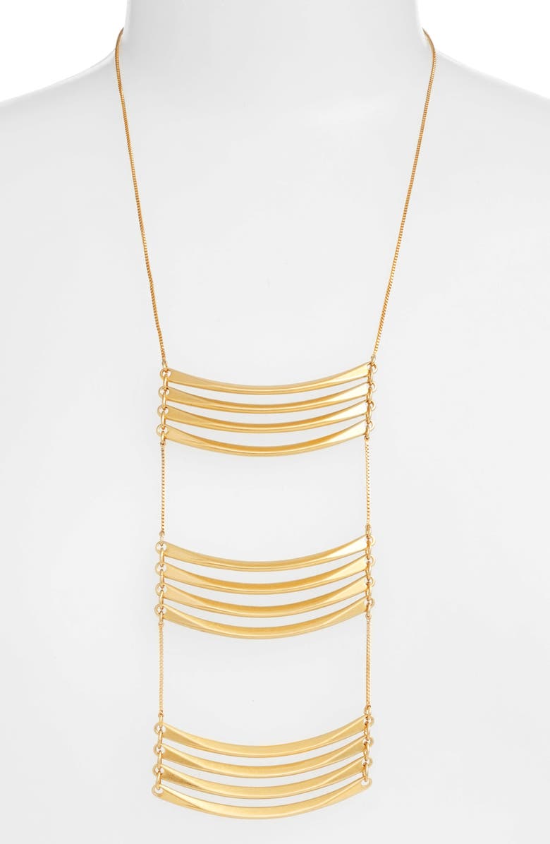 Madewell Golden Crossing Necklace, Main, color, 