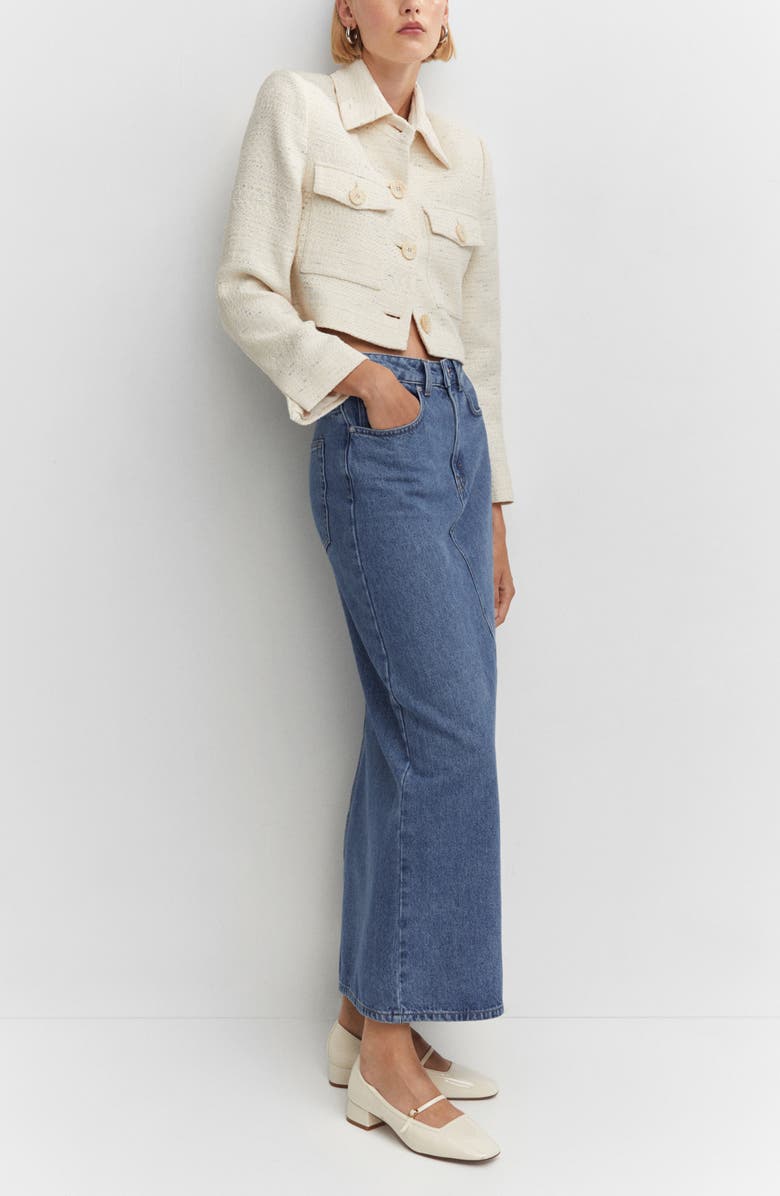 MANGO Denim Maxi Skirt, Alternate, color, 