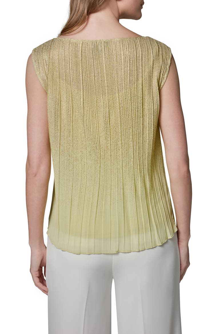 Metallic Plissé Top, Alternate, color, CITRUS/ GOLD