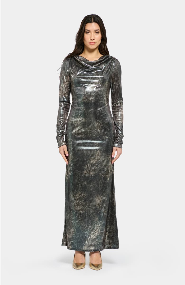 Daska Alasia Dress, Main, color, Silver Print