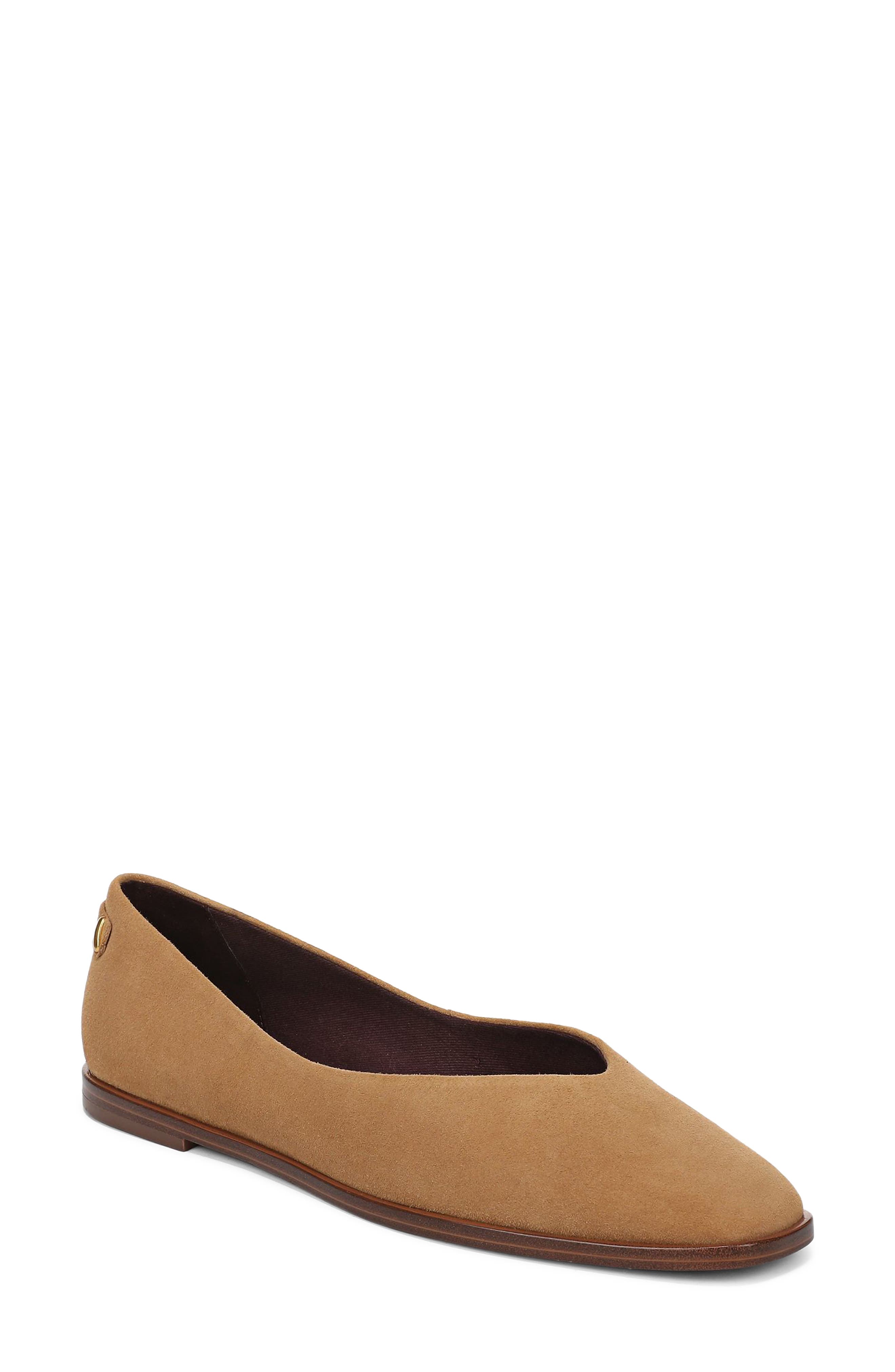 Tesia Ballet Flat, Main, color, BROWN SUEDE