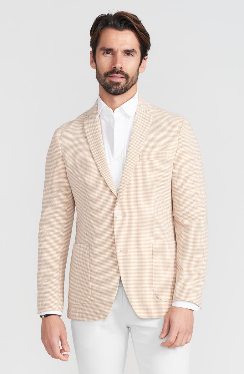 SAVILE ROW CO Check Seersucker Sport Coat, Alternate, color, Tan