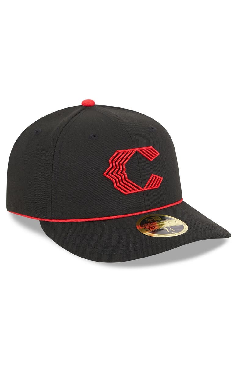 New Era Men's New Era Black Cincinnati Reds 2023 City Connect Low Profile 59FIFTY Fitted Hat, Alternate, color, Black