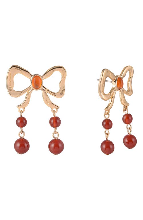 Rachel Roy Bow Drop Earrings In Gold