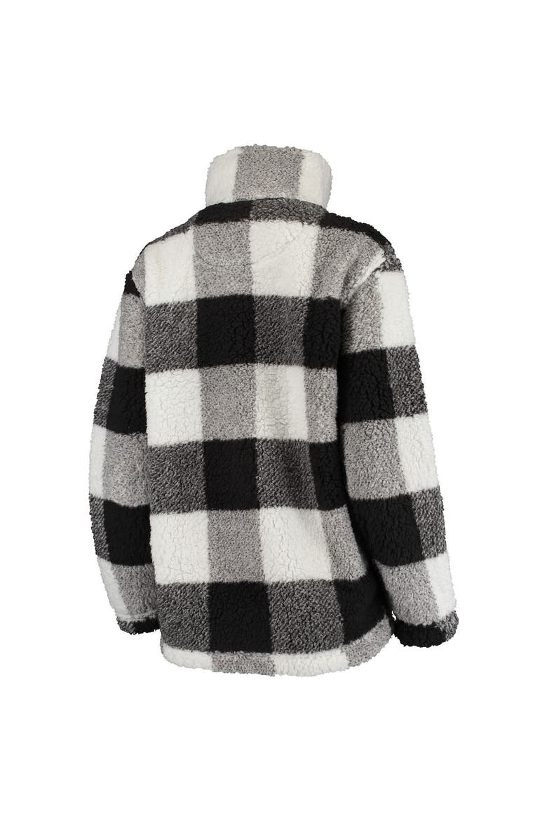 Women's G-III 4Her by Carl Banks Black/White Philadelphia Flyers Plaid Sherpa Quarter-Zip Jacket, Alternate, color, Black