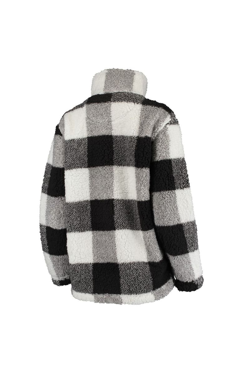 G-III 4HER BY CARL BANKS Women's G-III 4Her by Carl Banks Black/White Philadelphia Flyers Plaid Sherpa Quarter-Zip Jacket, Alternate, color, 