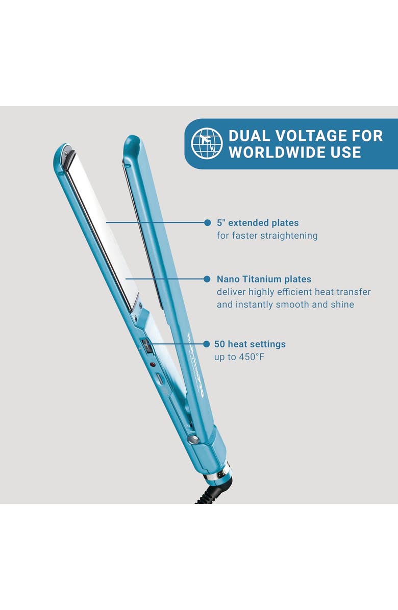 BaBylissPRO Nano Titanium 1" Ultra-Thin Flat Iron, Alternate, color, Blue