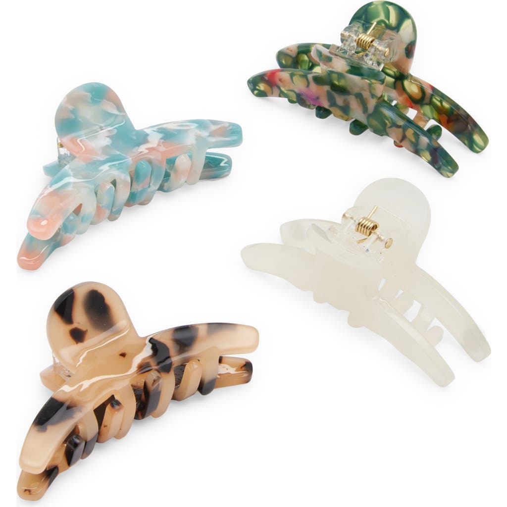 Tasha Assorted 4-pack Mini Jaw Hair Clips In White Multi