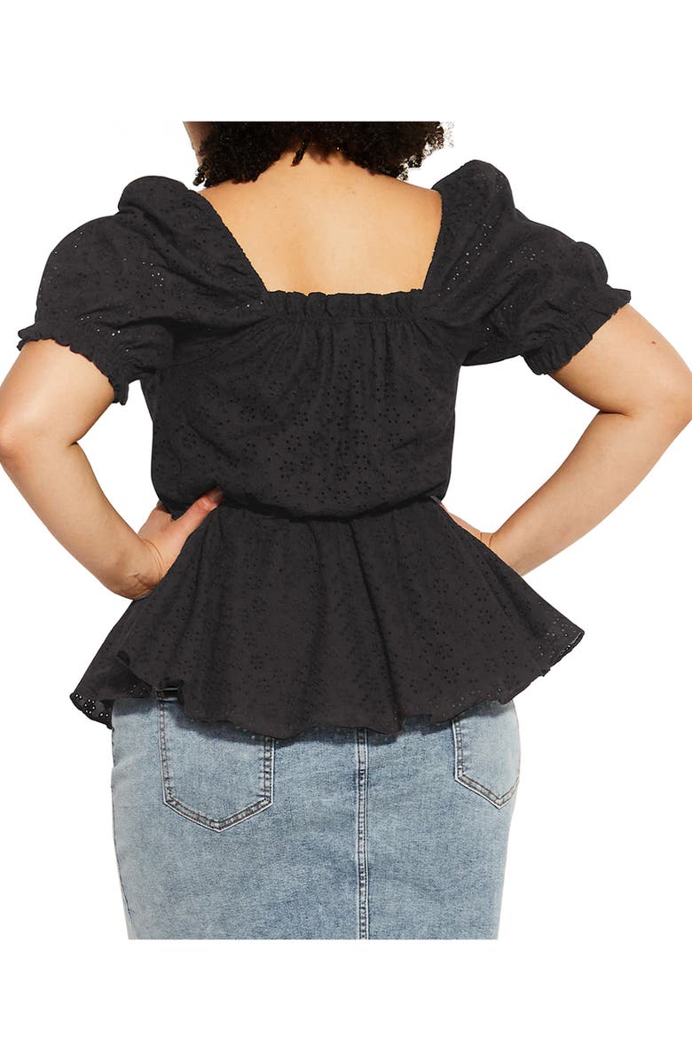 City Chic Sweet Broderie Cotton Top, Alternate, color,