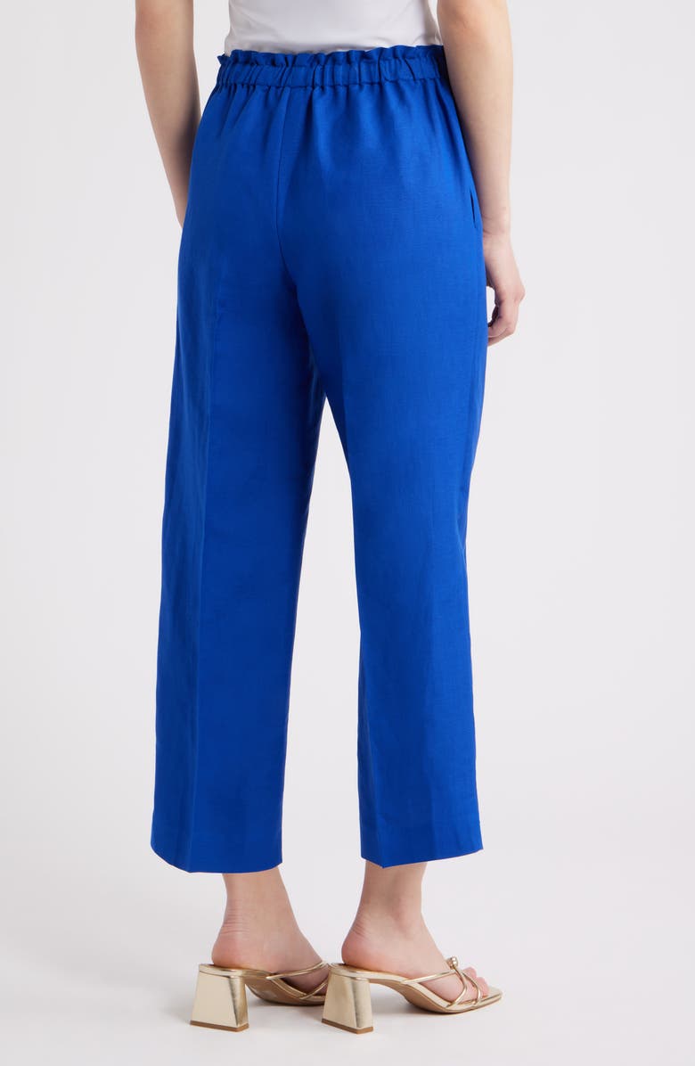 Anne Klein Linen Blend Crop Wide Leg Drawstring Pants, Alternate, color, 