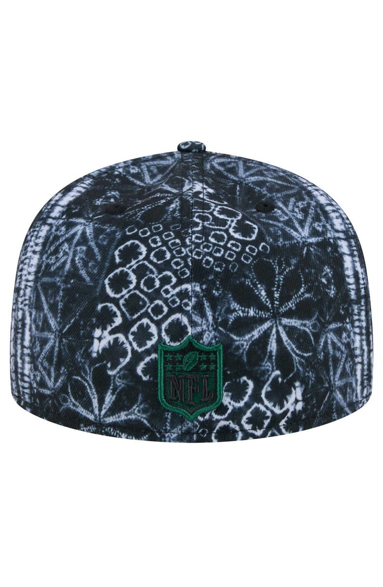 New Era Men's New Era Black New York Jets Shibori 59FIFTY Fitted Hat, Alternate, color, Black