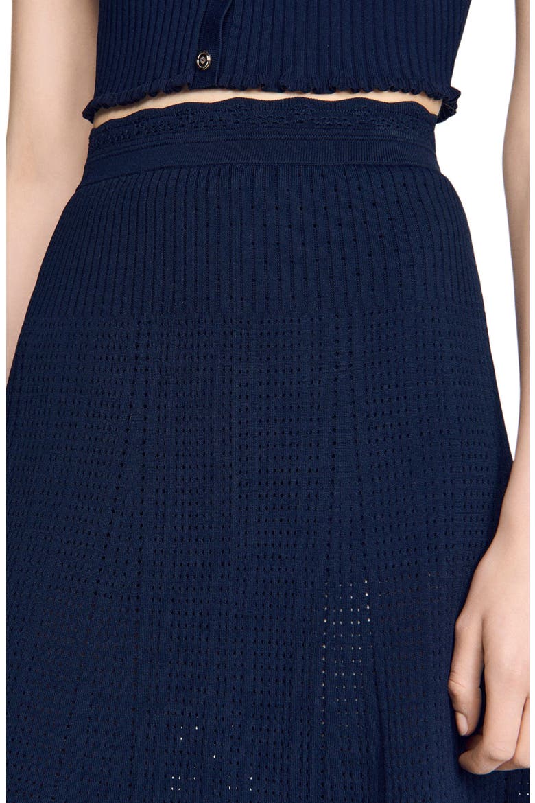 Pointelle knit maxi skirt, Alternate, color, Navy blue