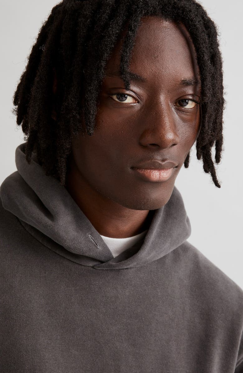 Madewell Woodland Brushed Terry Hoodie, Alternate, color, Coal