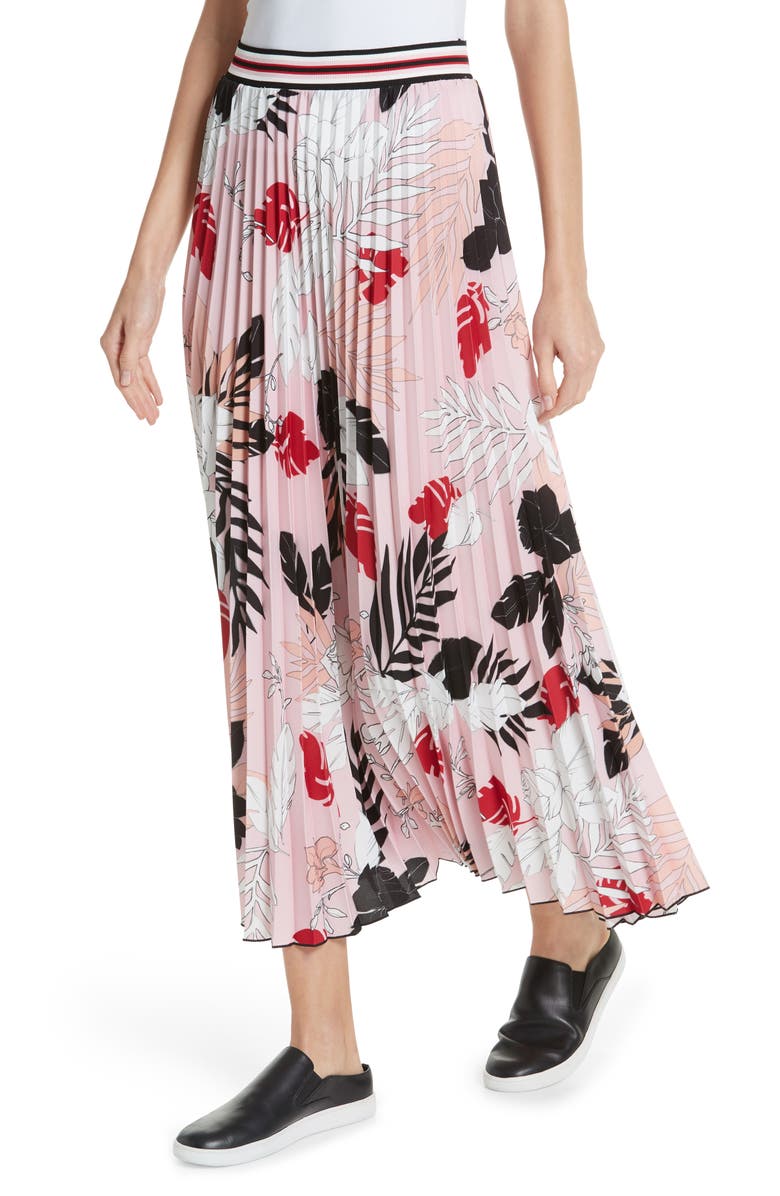 Fuzzi Print Pleat Maxi Skirt, Alternate, color, 