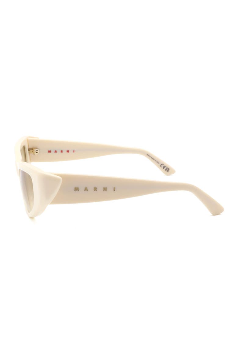 53mm Wrap Sunglasses, Alternate, color, WHITE / BROWN