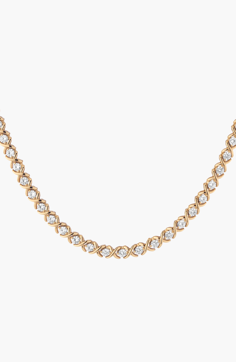 X Estate Lab-Grown Sapphire Tennis Necklace