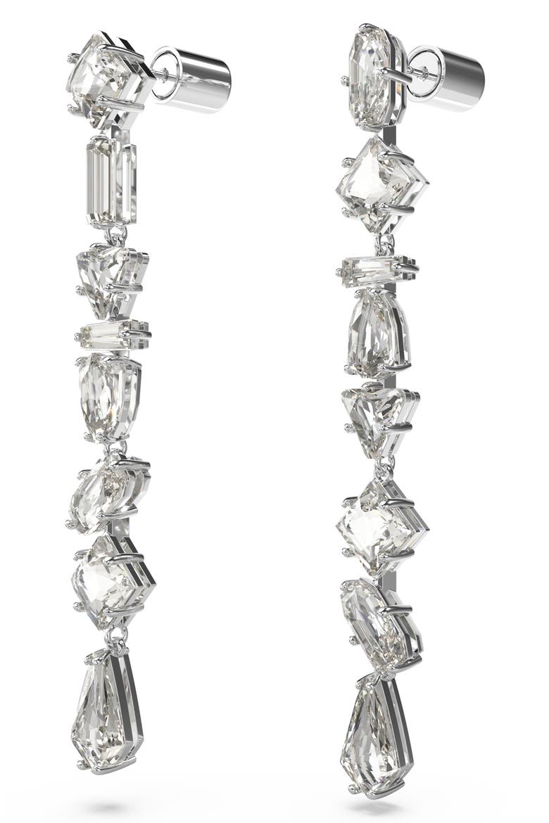 Mesmera Crystal Drop Earrings, Alternate, color, SILVER