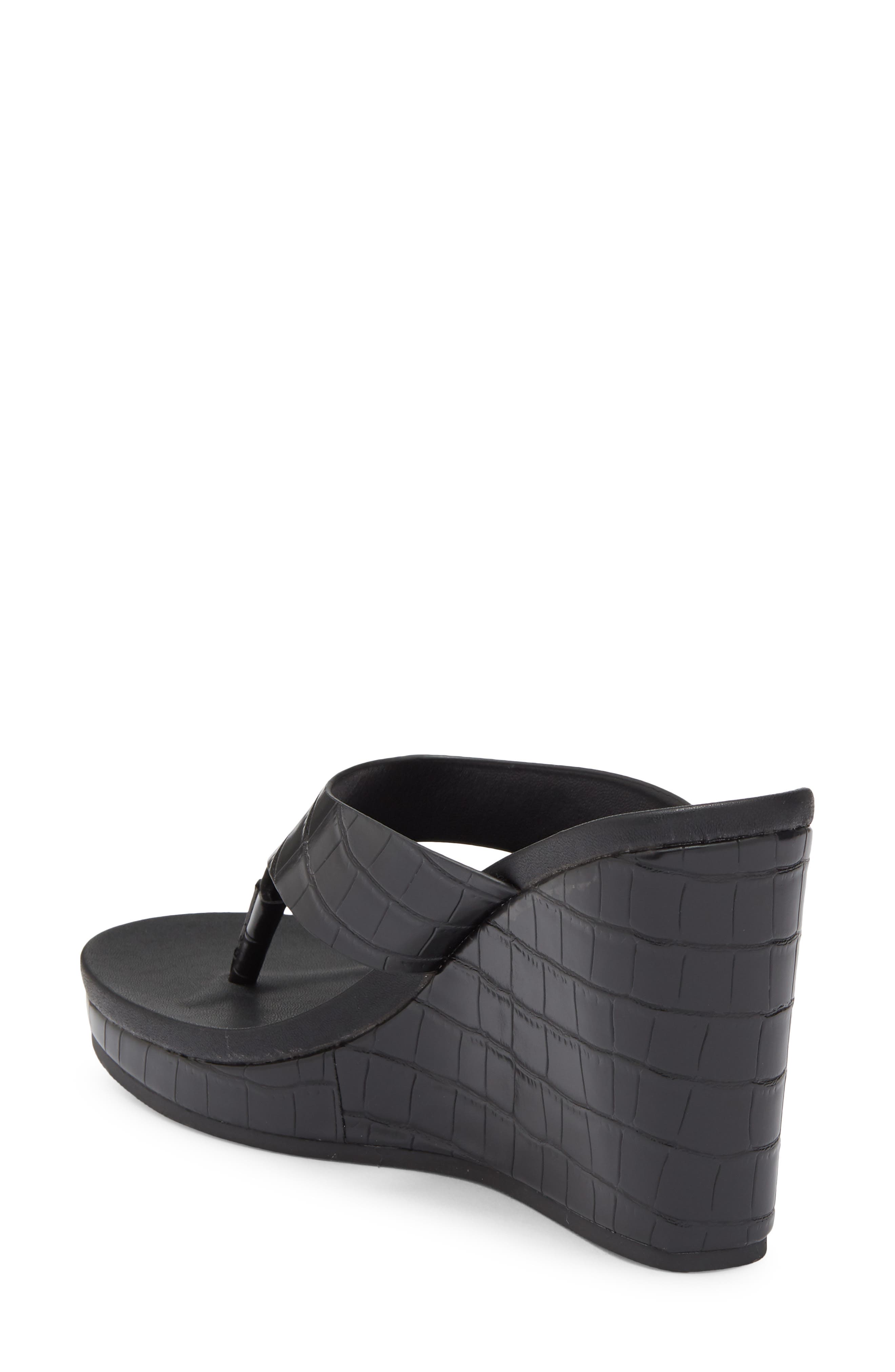 Cillie Wedge Sandal, Alternate, color, BLACK