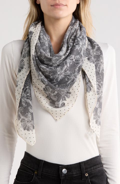 Lace Ditsy Square Oversize Scarf
