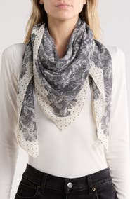 KARL LAGERFELD PARIS Lace Ditsy Square Oversize Scarf