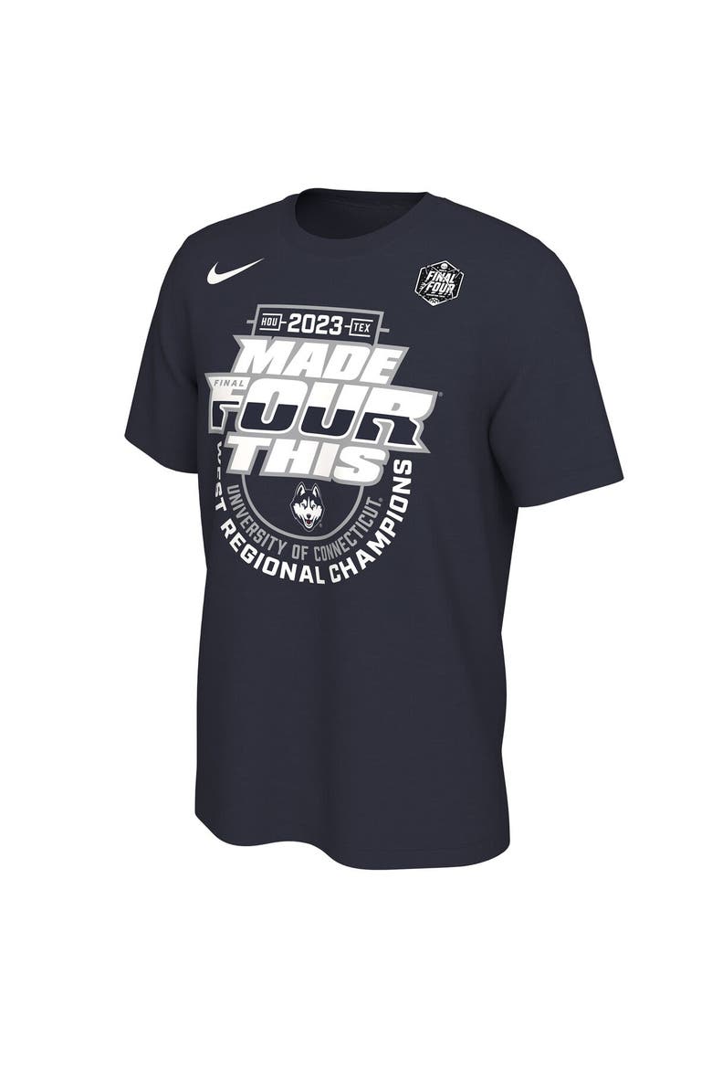 Navy UConn Huskies 2023 NCAA Men's Basketball Tournament March Madness Final Four Regional Champions Locker Room T-Shirt, Alternate, color, Navy