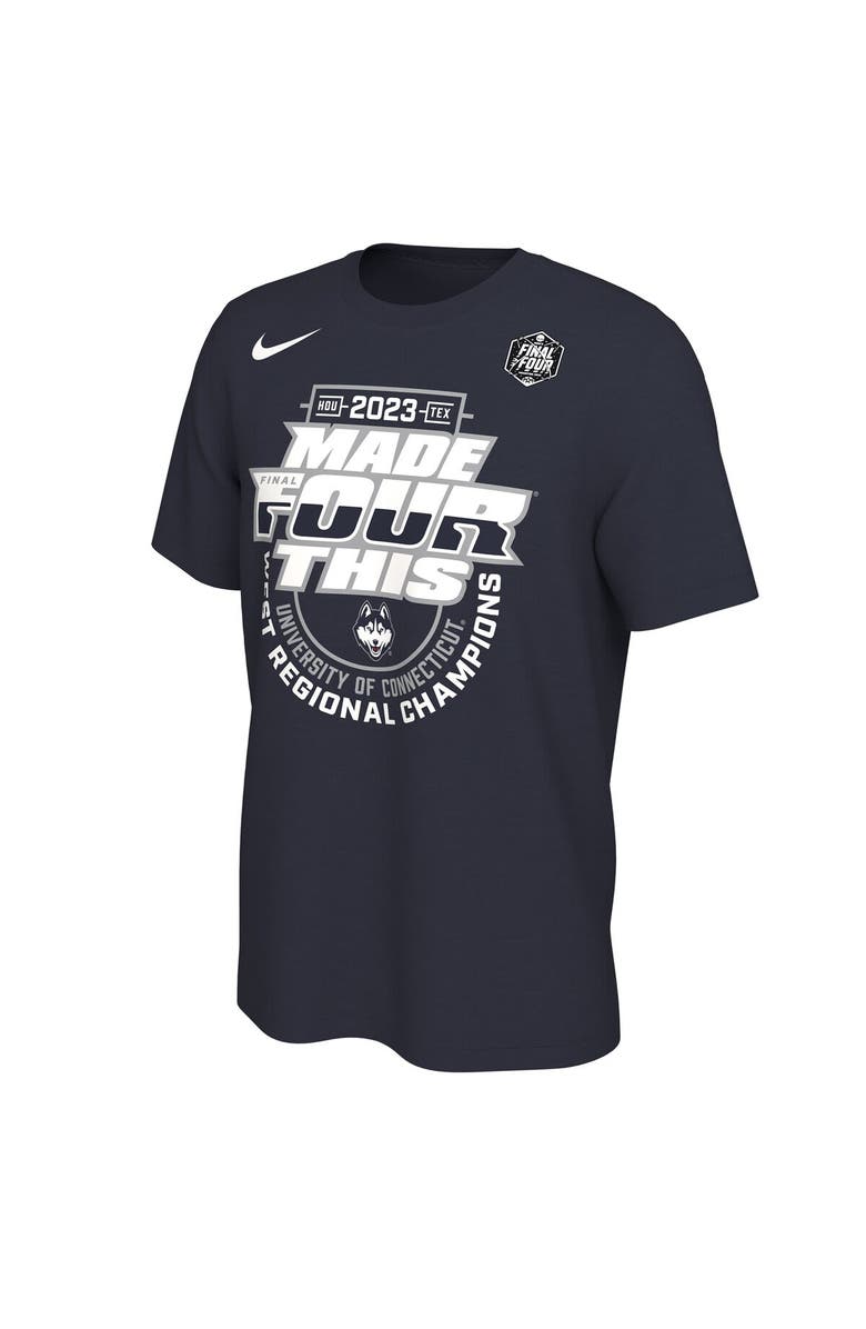 Nike Navy UConn Huskies 2023 NCAA Men's Basketball Tournament March Madness Final Four Regional Champions Locker Room T-Shirt, Alternate, color, 