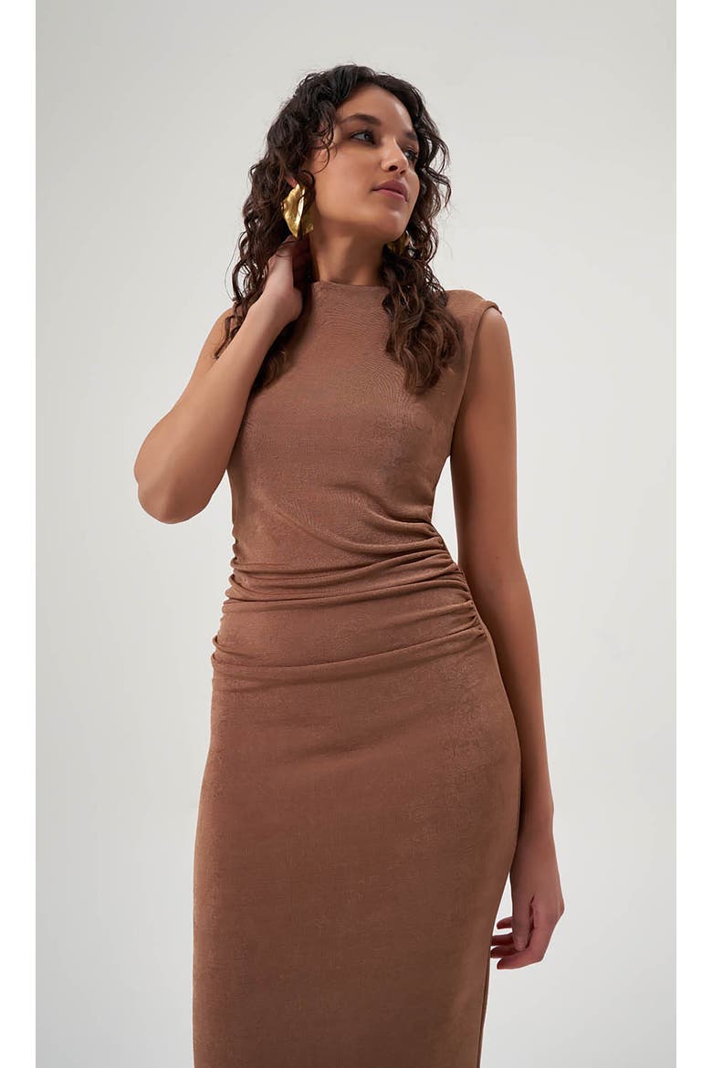 MZL Sleeveless Gathered Dress, Alternate, color, Beige