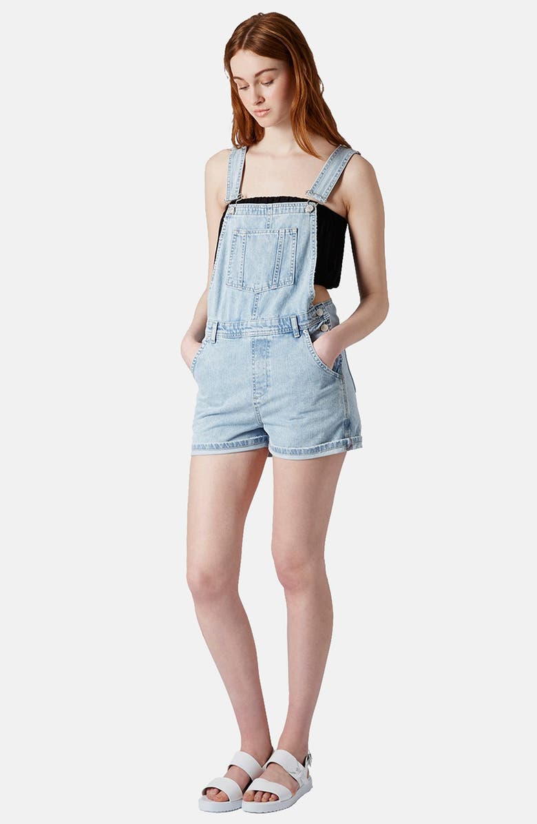 Topshop Moto Short Overalls, Main, color, 