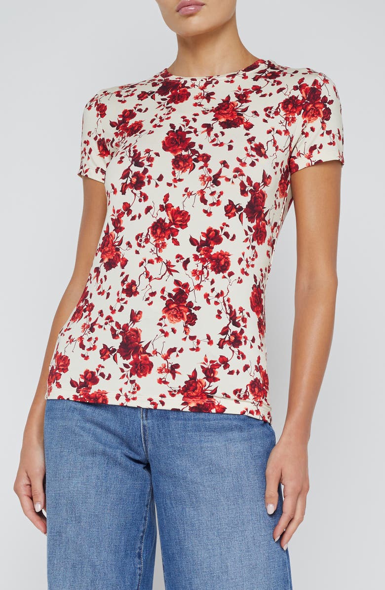L'AGENCE Ikebana Floral Print Top, Main, color, 