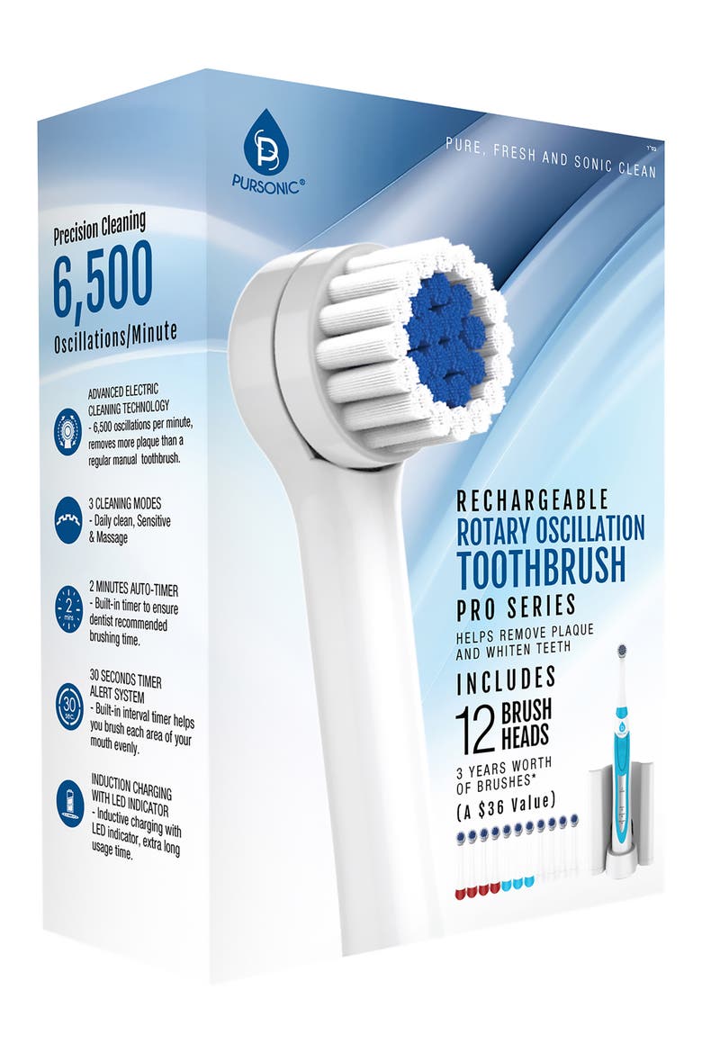 Rechargeable Rotary Oscillation Toothbrush Pro Series Set, Alternate, color, WHITE