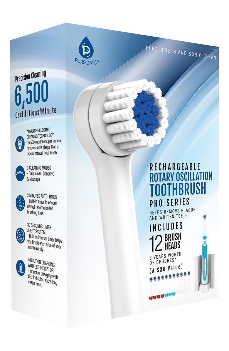 PURSONIC Rechargeable Rotary Oscillation Toothbrush Pro Series Set, Alternate, color, White