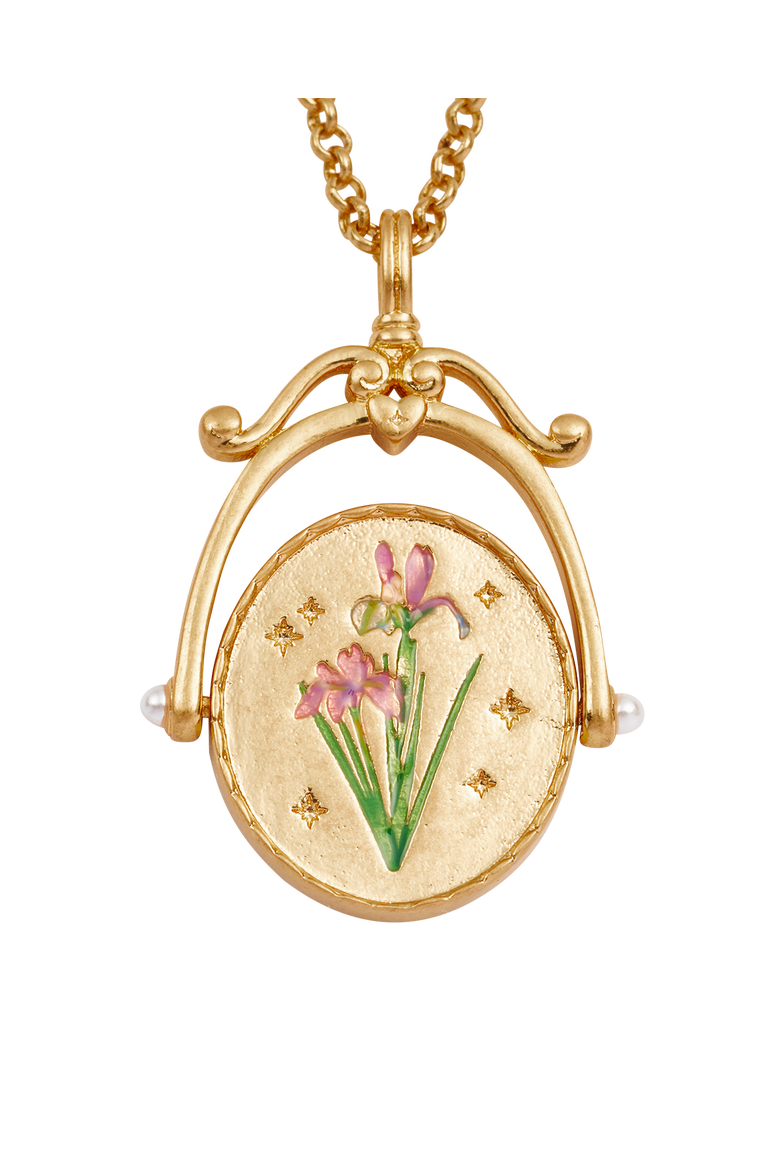 I Initial Iris Gold Spinner Chain Necklace, Alternate, color, Gold