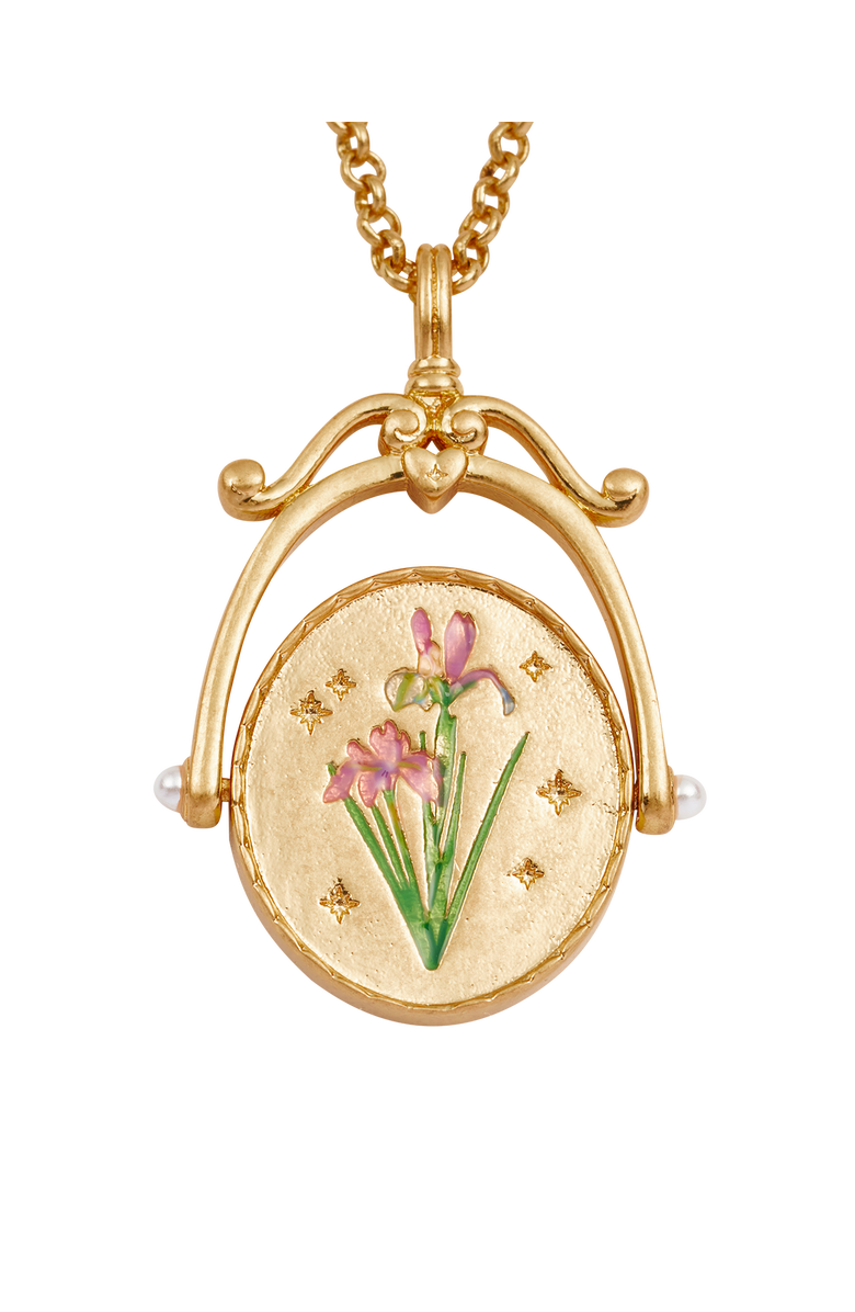 Fable England I Initial Iris Gold Spinner Chain Necklace, Alternate, color, Gold