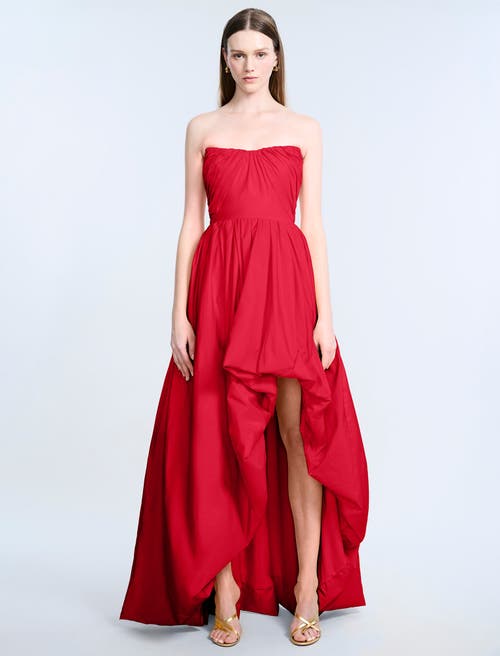 Bcbg High Slit Ball Gown In Red