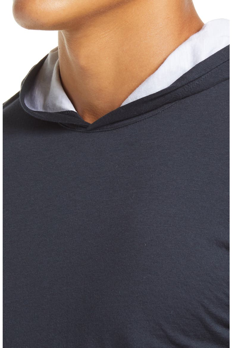 Regular Fit Double Layer Hoodie, Alternate, color, COASTAL/ OPTIC WHITE