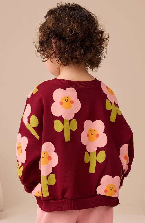Next 3d Flower Embellished Graphic Sweatshirt In Purple