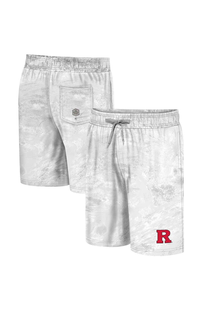COLOSSEUM Men's Colosseum White Rutgers Scarlet Knights Realtree Aspect Ohana Swim Shorts, Main, color,