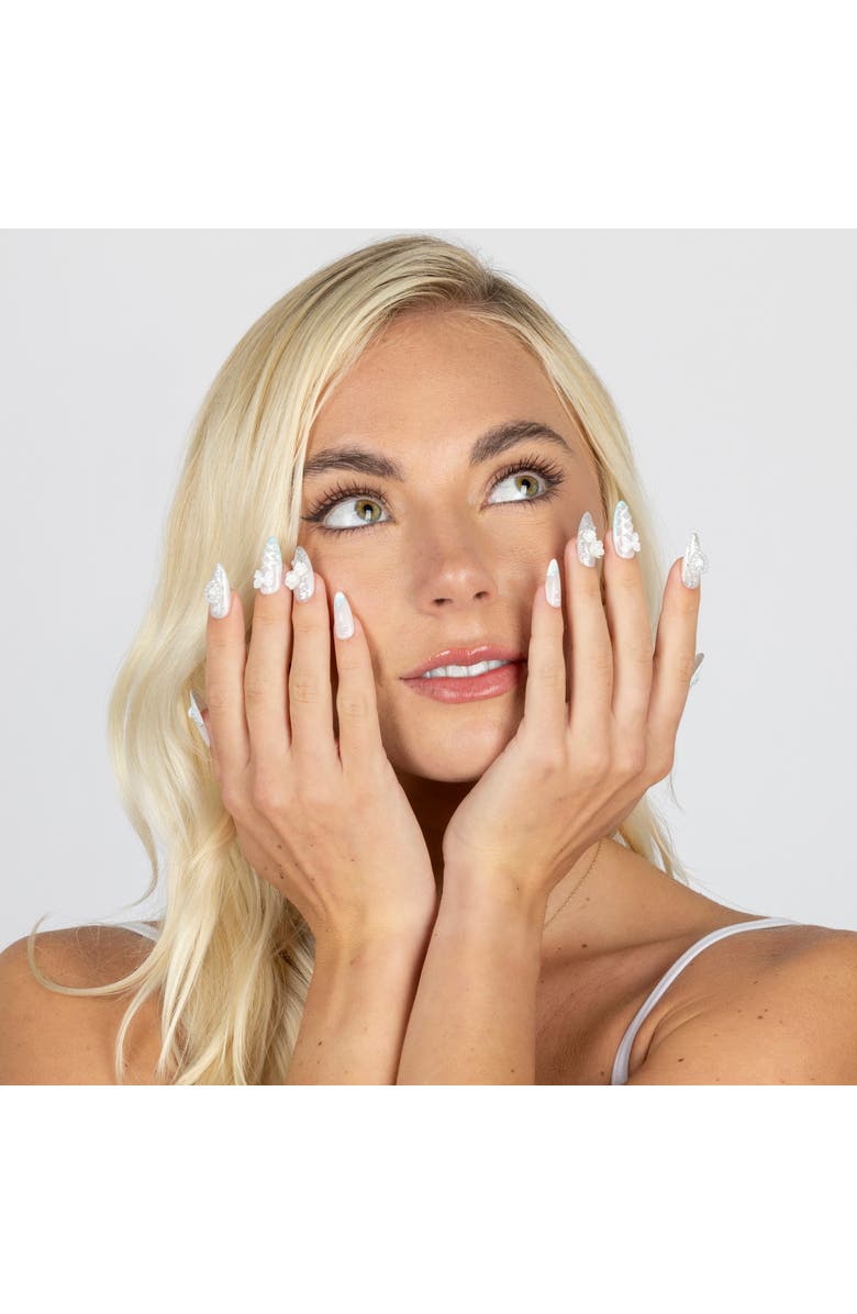 3H Nails Crystal Frost Luxury Handmade Press On Nails, Main, color, Pastel, Baby Blue