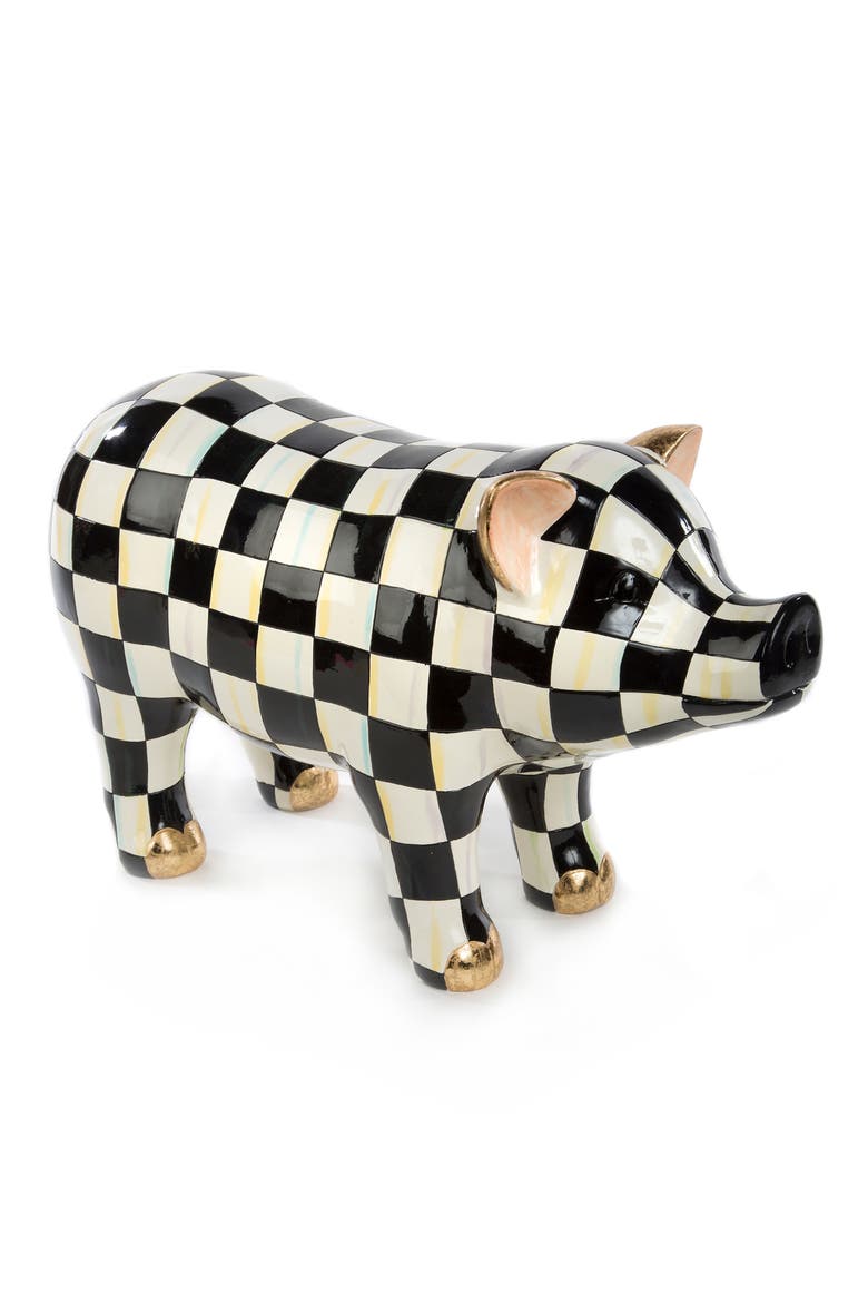 Courtly Check Figurine, Main, color, BLACK/ WHITE
