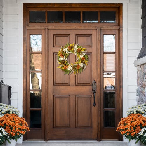 Northlight Hydrangea Artificial Fall Harvest Twig Wreath In Multi