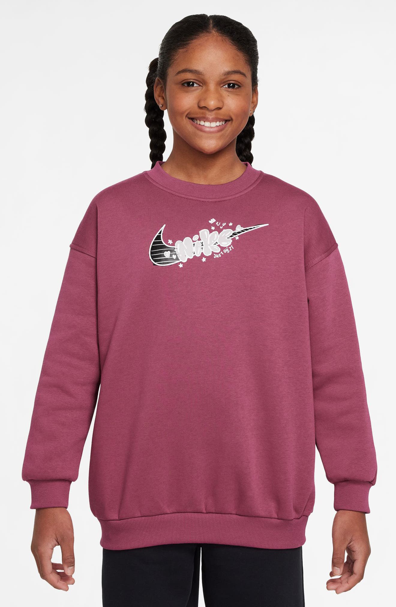 Nike Kids' Club Oversize Crewneck Pullover