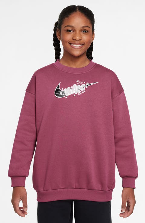 Kids' Club Oversize Crewneck Pullover (Big Kid)