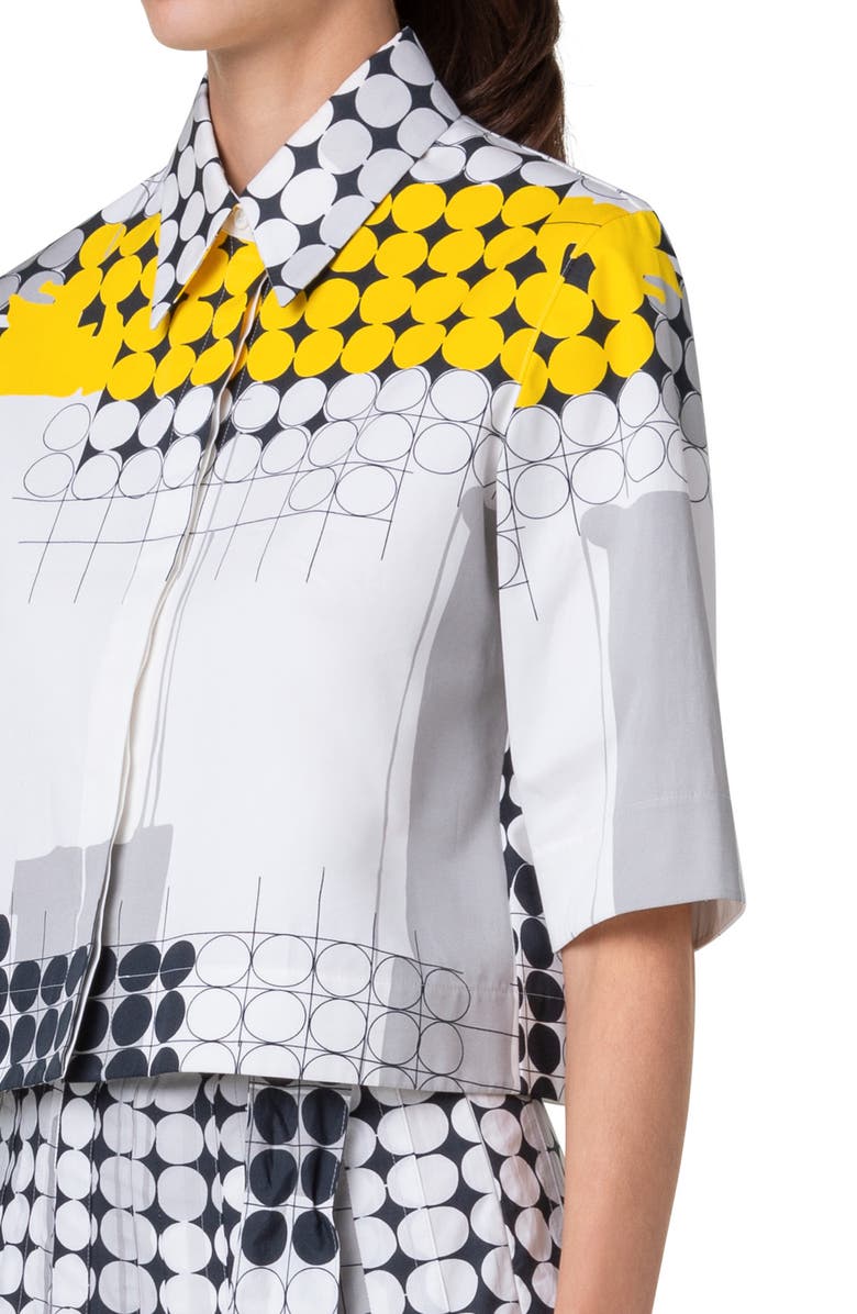 Akris punto Skyscraper Boxy Cotton Gabardine Button-Up Shirt, Alternate, color, 